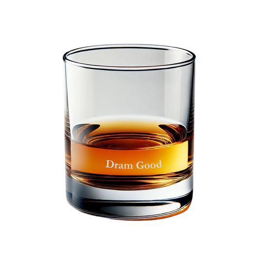 Personalized Custom Whiskey Glass – Engraved Etched Rocks Cocktail Glass, 11 oz Old Fashioned Whiskey Gift Glass with Sayings (Dram Good)