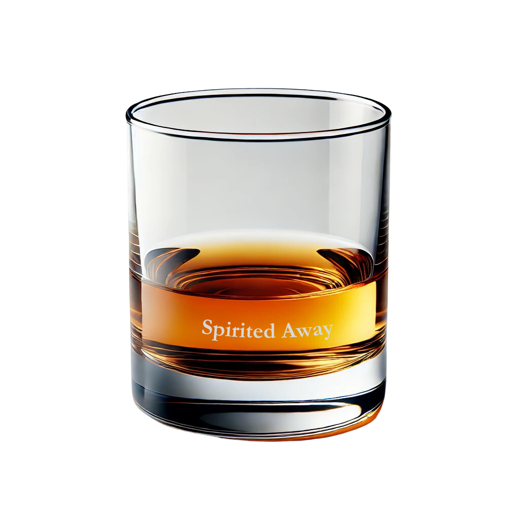 Personalized Custom Whiskey Glass – Engraved Etched Rocks Cocktail Glass, 11 oz Old Fashioned Whiskey Gift Glass with Sayings (Spirited Away)