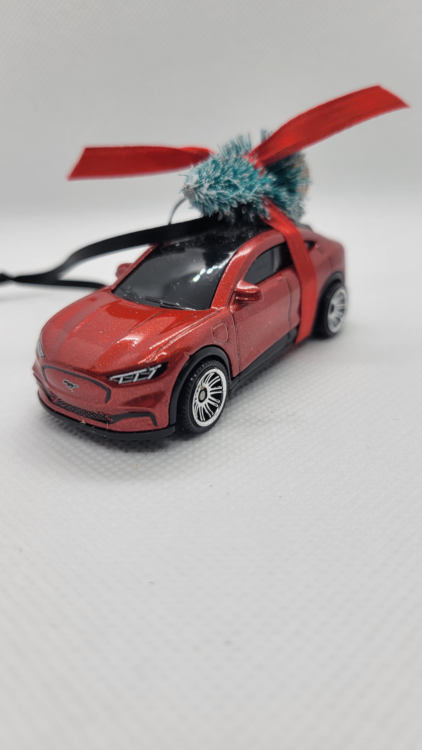 Christmas Ornament with Tree for all-electric Ford Mustang Mach-E SUV | Gift Ideas 2023 | Handmade in USA