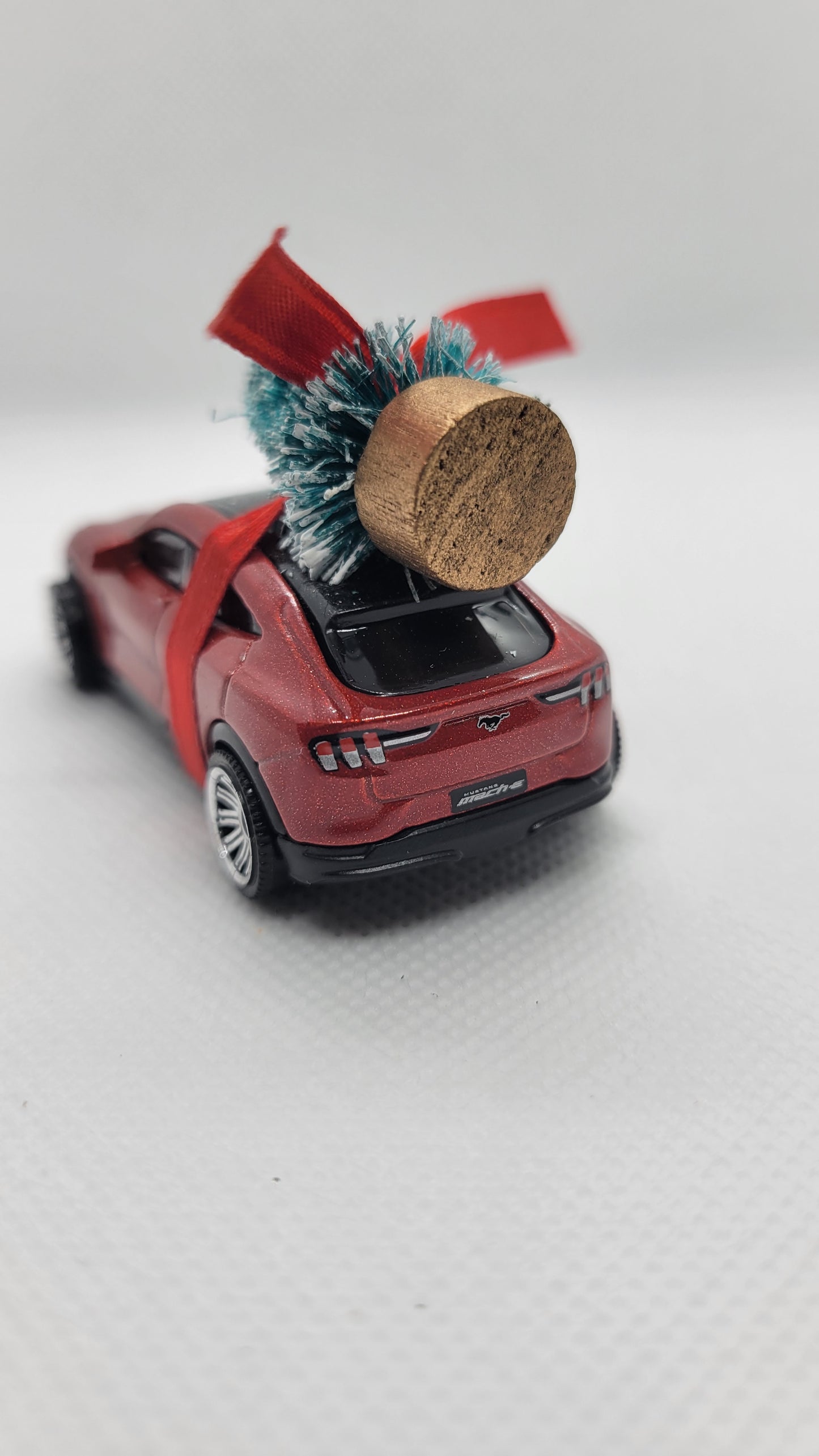 Christmas Ornament with Tree for all-electric Ford Mustang Mach-E SUV | Gift Ideas 2023 | Handmade in USA