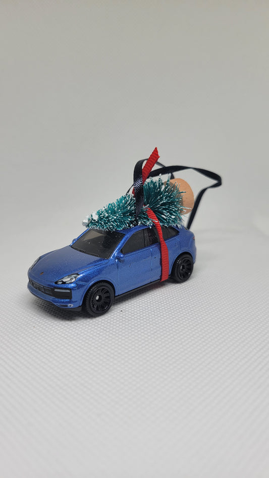 Christmas Ornament with Tree for Porsche Cayenne SUV | Gift Ideas 2023 | Handmade in USA