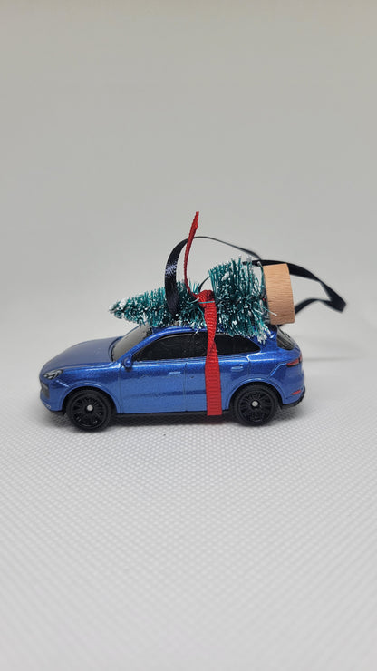 Christmas Ornament with Tree for Porsche Cayenne SUV | Gift Ideas 2023 | Handmade in USA