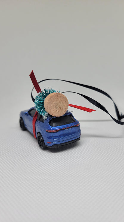 Christmas Ornament with Tree for Porsche Cayenne SUV | Gift Ideas 2023 | Handmade in USA