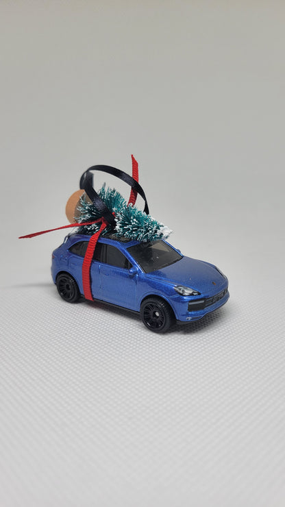 Christmas Ornament with Tree for Porsche Cayenne SUV | Gift Ideas 2023 | Handmade in USA