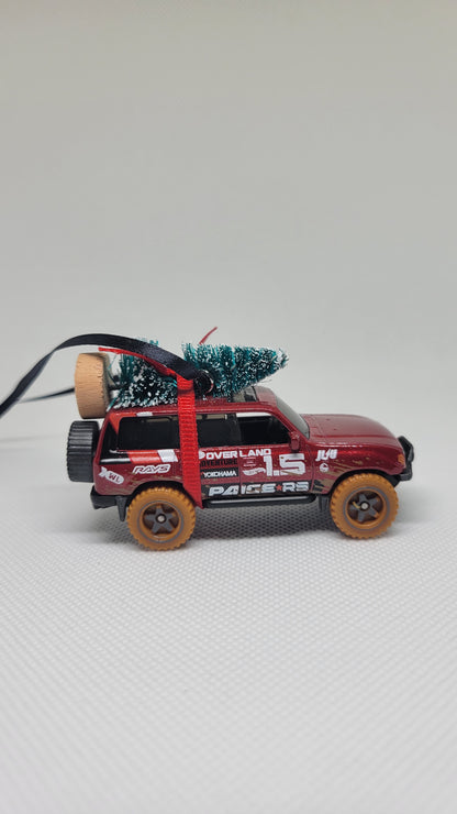 Christmas Ornament with Tree for Toyota Land Cruiser 80 Owners by Speedtails | Gift Ideas 2023 | Handmade in USA