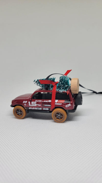 Christmas Ornament with Tree for Toyota Land Cruiser 80 Owners by Speedtails | Gift Ideas 2023 | Handmade in USA