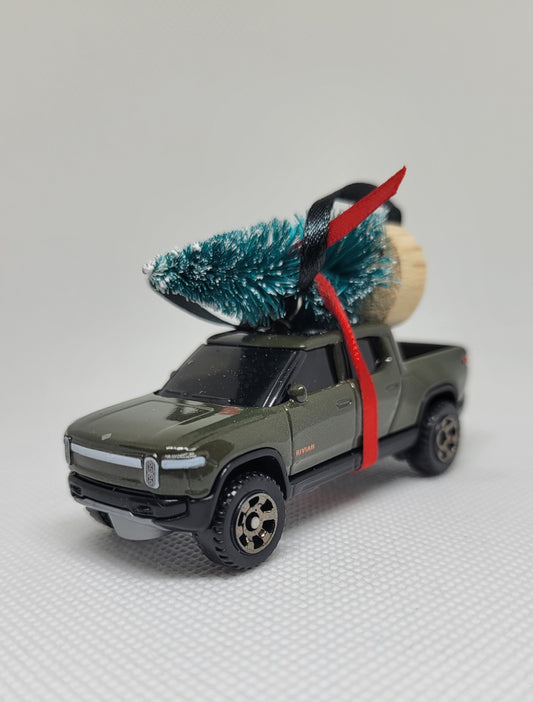 3" Christmas Ornament with Tree for Rivian R1T Electric Truck Owners by Speedtails | Gift Ideas for Rivian