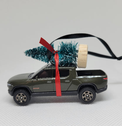 3" Christmas Ornament with Tree for Rivian R1T Electric Truck Owners by Speedtails | Gift Ideas for Rivian