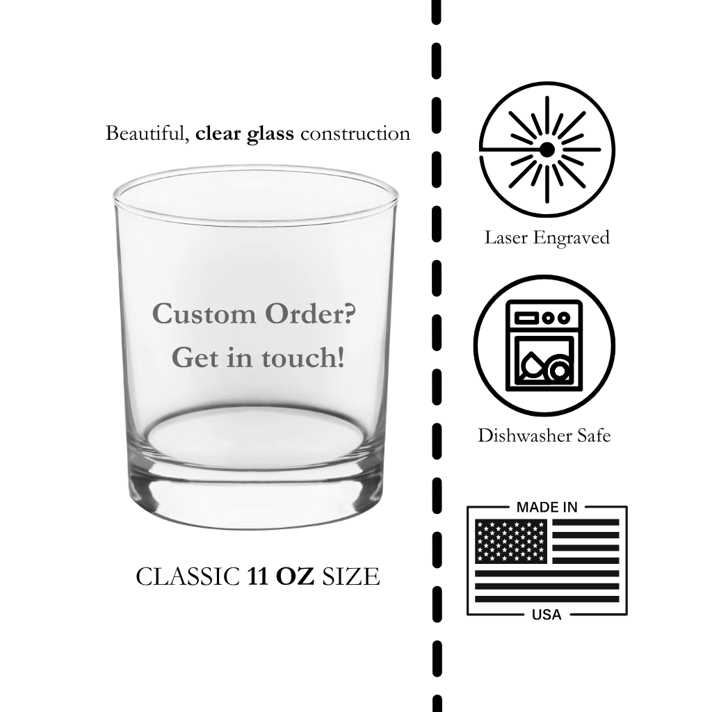 Personalized Custom Whiskey Glass – Engraved Etched Rocks Cocktail Glass, 11 oz Old Fashioned Whiskey Gift Glass with Sayings (Whiskey Whisperer)