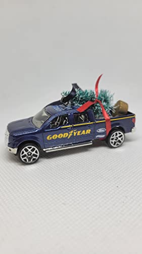 SpeedTails Christmas Ornaments – 3" Christmas Ornament with Tree for Ford F150 Owners by Speedtails | Gift Ideas for Ford F150 (Blue)