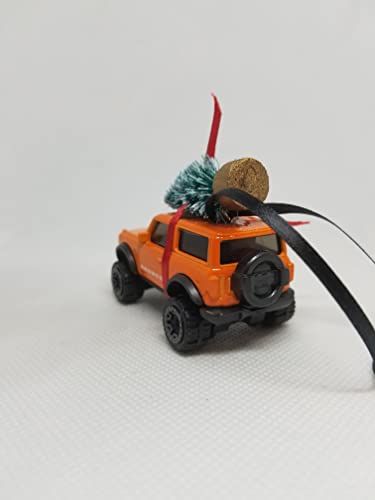 SpeedTails Christmas Ornaments – 3" Christmas Ornament with Tree for 2021 Ford Bronco Owners by Speedtails | Gift Ideas for 2021 Ford Bronco (Orange)