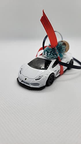 3” Christmas Ornament with Tree for Lamborghini Huracan Owners by Speedtails | Gift Ideas 2021 | Handmade in USA