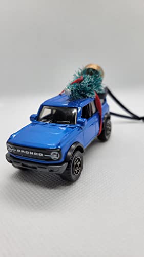 SpeedTails Christmas Ornaments – 3" Christmas Ornament with Tree for 2021 Ford Bronco Owners by Speedtails | Gift Ideas for 2021 Ford Bronco (Blue)