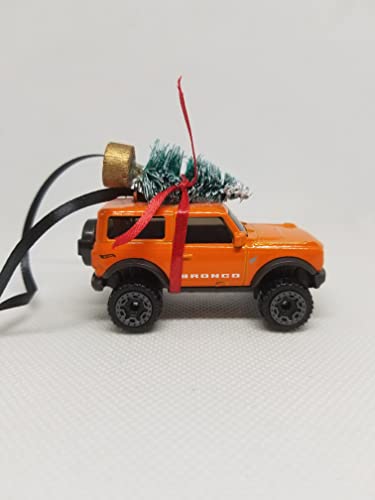 SpeedTails Christmas Ornaments – 3" Christmas Ornament with Tree for 2021 Ford Bronco Owners by Speedtails | Gift Ideas for 2021 Ford Bronco (Orange)