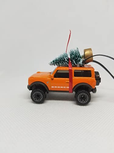 SpeedTails Christmas Ornaments – 3" Christmas Ornament with Tree for 2021 Ford Bronco Owners by Speedtails | Gift Ideas for 2021 Ford Bronco (Orange)