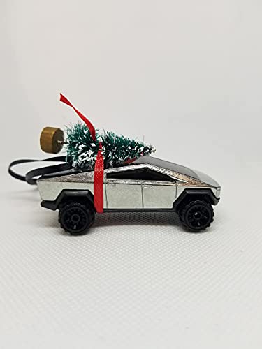 3" Christmas Ornament with Tree for Tesla CyberTruck Owners by Speedtails | Gift Ideas for Cyber Truck 2021