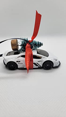 3” Christmas Ornament with Tree for Lamborghini Huracan Owners by Speedtails | Gift Ideas 2021 | Handmade in USA