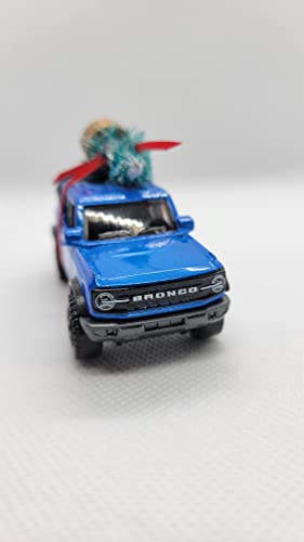 SpeedTails Christmas Ornaments – 3" Christmas Ornament with Tree for 2021 Ford Bronco Owners by Speedtails | Gift Ideas for 2021 Ford Bronco (Blue)