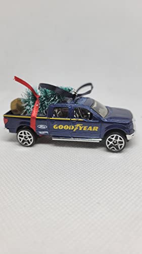 SpeedTails Christmas Ornaments – 3" Christmas Ornament with Tree for Ford F150 Owners by Speedtails | Gift Ideas for Ford F150 (Blue)