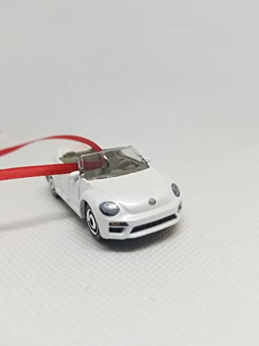 SpeedTails Christmas Ornaments – 3" Christmas Ornament for VW Volkswagen Beetle Convertible Owners by Speedtails | Gift Ideas for VW Volkswagen Beetle (White)