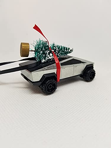 3" Christmas Ornament with Tree for Tesla CyberTruck Owners by Speedtails | Gift Ideas for Cyber Truck 2021