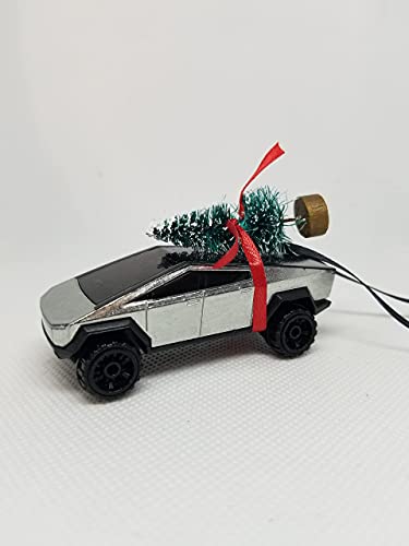 3" Christmas Ornament with Tree for Tesla CyberTruck Owners by Speedtails | Gift Ideas for Cyber Truck 2021