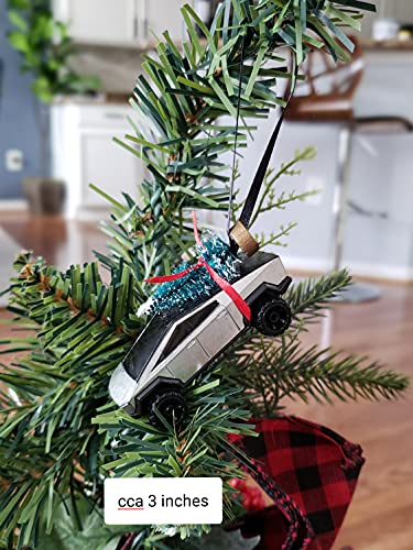 3" Christmas Ornament with Tree for Tesla CyberTruck Owners by Speedtails | Gift Ideas for Cyber Truck 2021