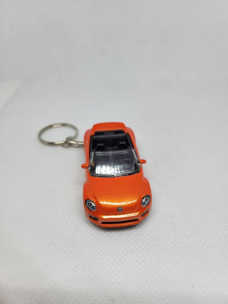 3d Diecast Keychain for Volkswagen Beetle Convertible (orange)