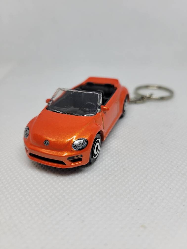 3d Diecast Keychain for Volkswagen Beetle Convertible (orange)