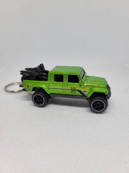 3d Diecast Keychain for Jeep Gladiator (green)