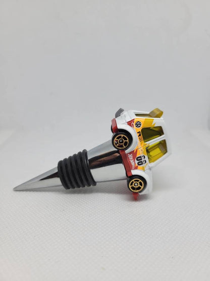 Wine bottle stopper for VW GTI (white) - Unique Wine Gifts by SpeedTails